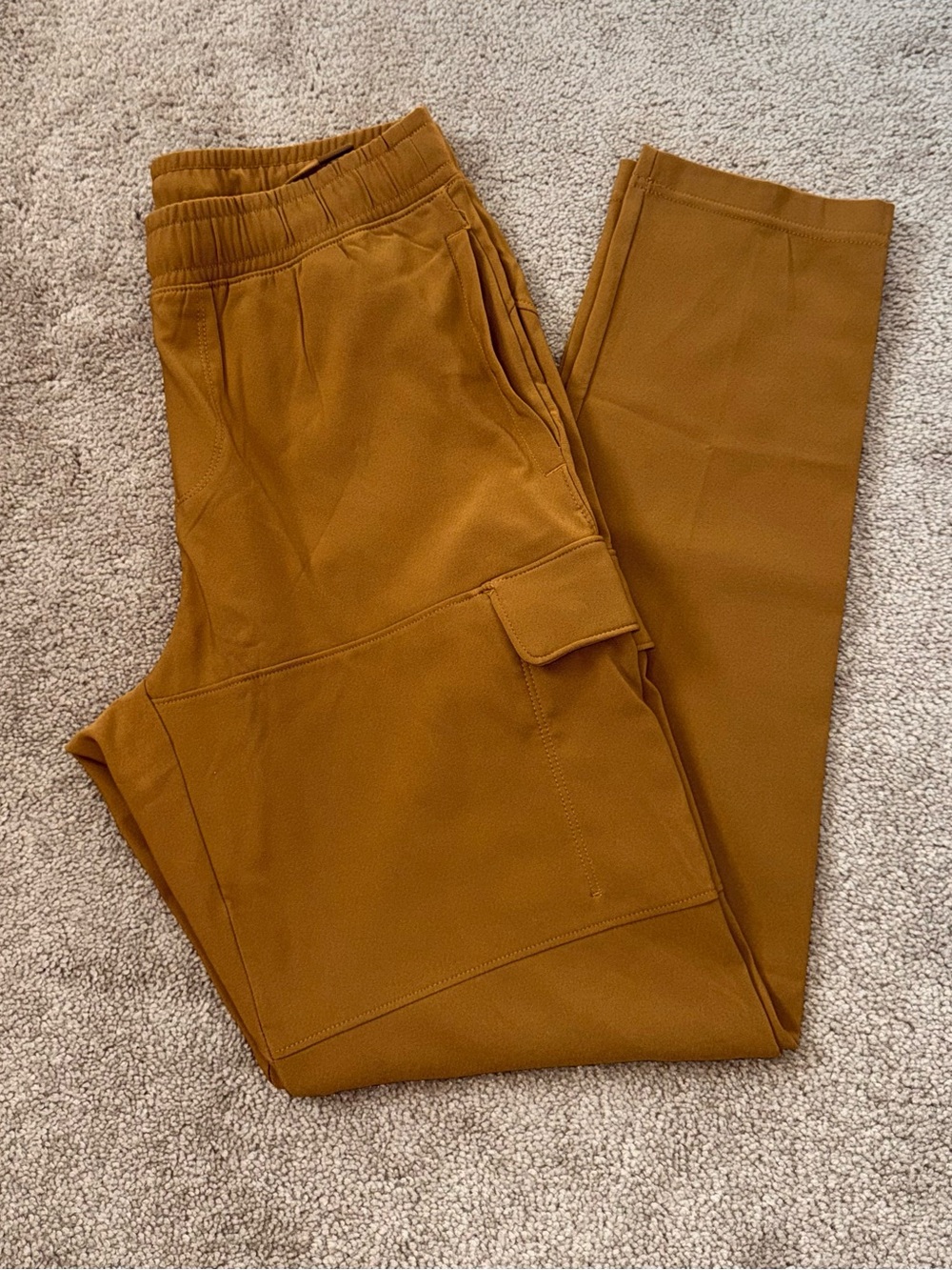 All in Motion Men's Woven Cargo Jogger Pants Butterscotch Brown Size Small